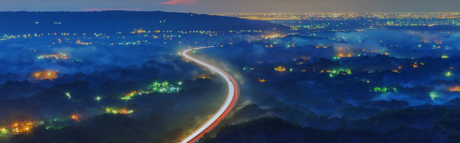 Landscapes of a city at night time 